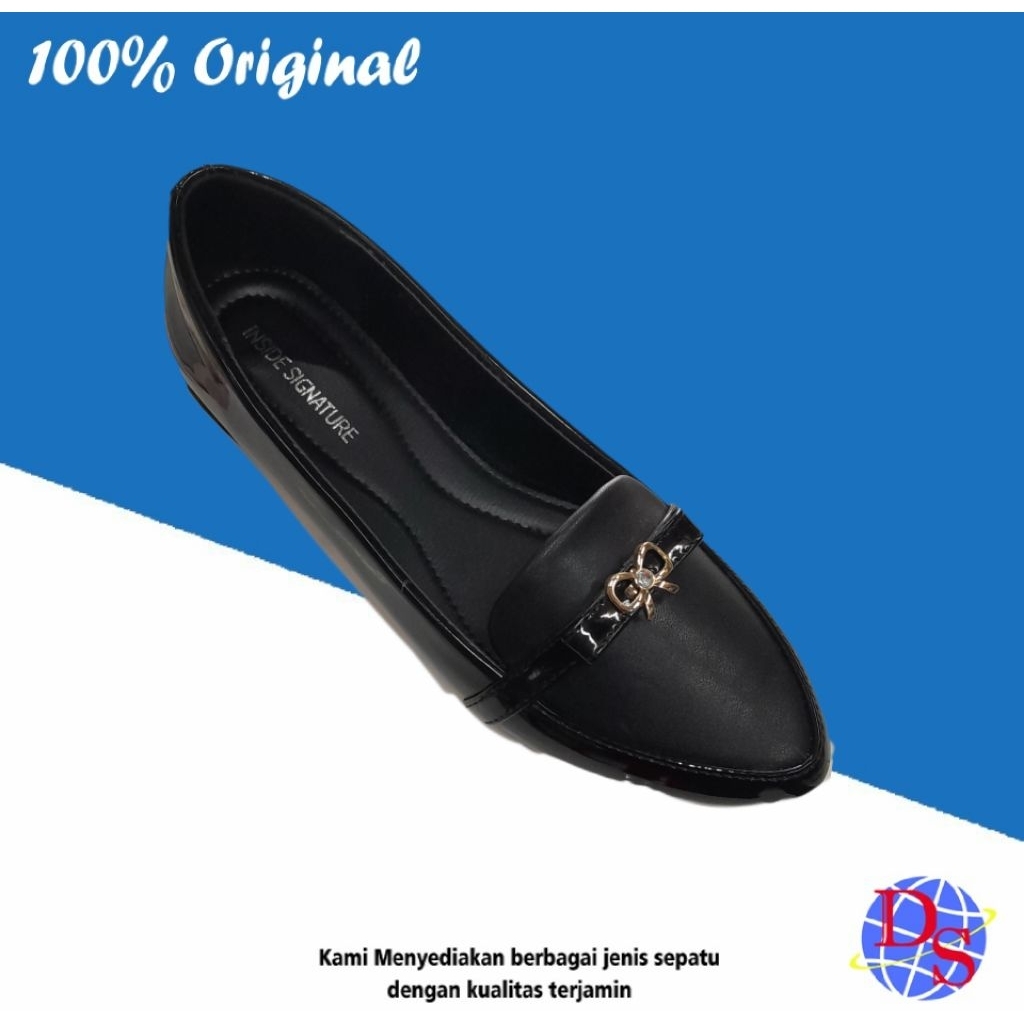 Sepatu Wanita Flat Inside Signature CC 2350 Hitam