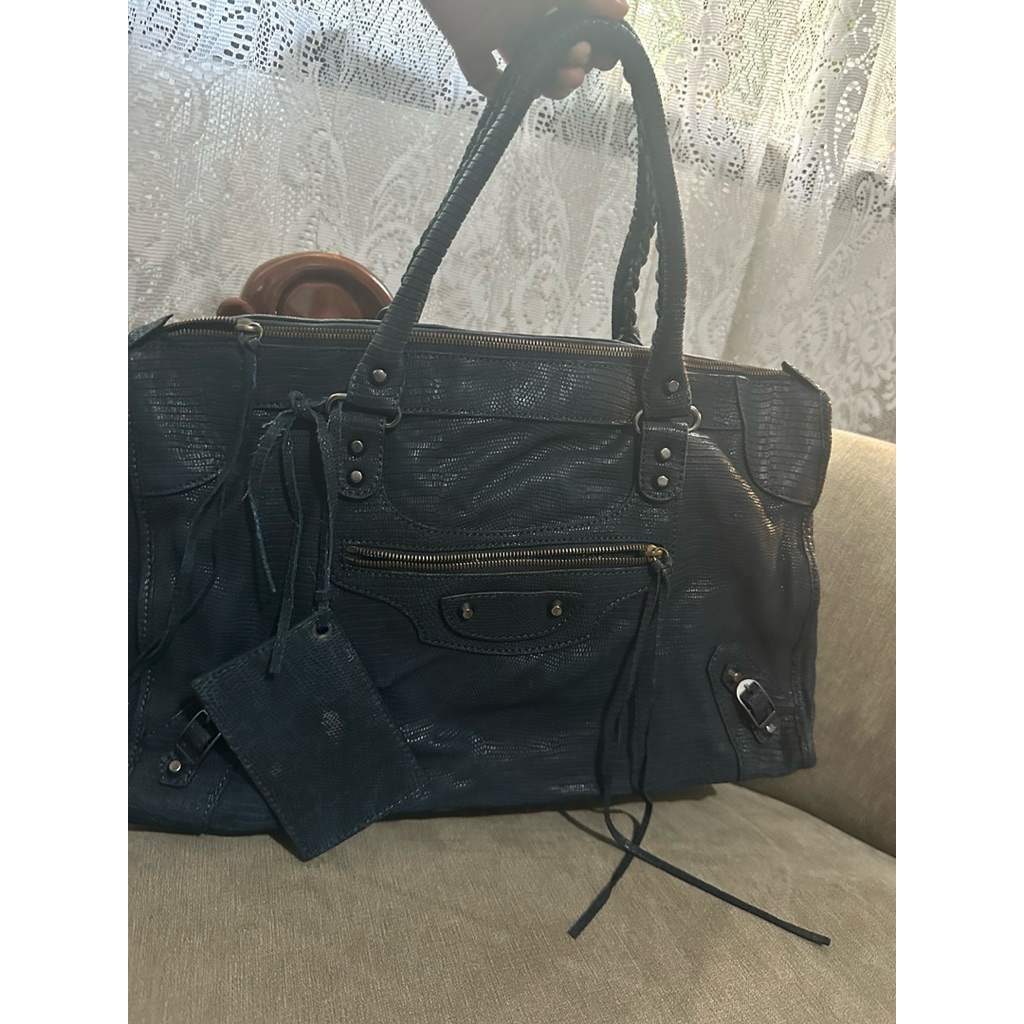 Balencong Blue Lizard Embosse Tote Bag