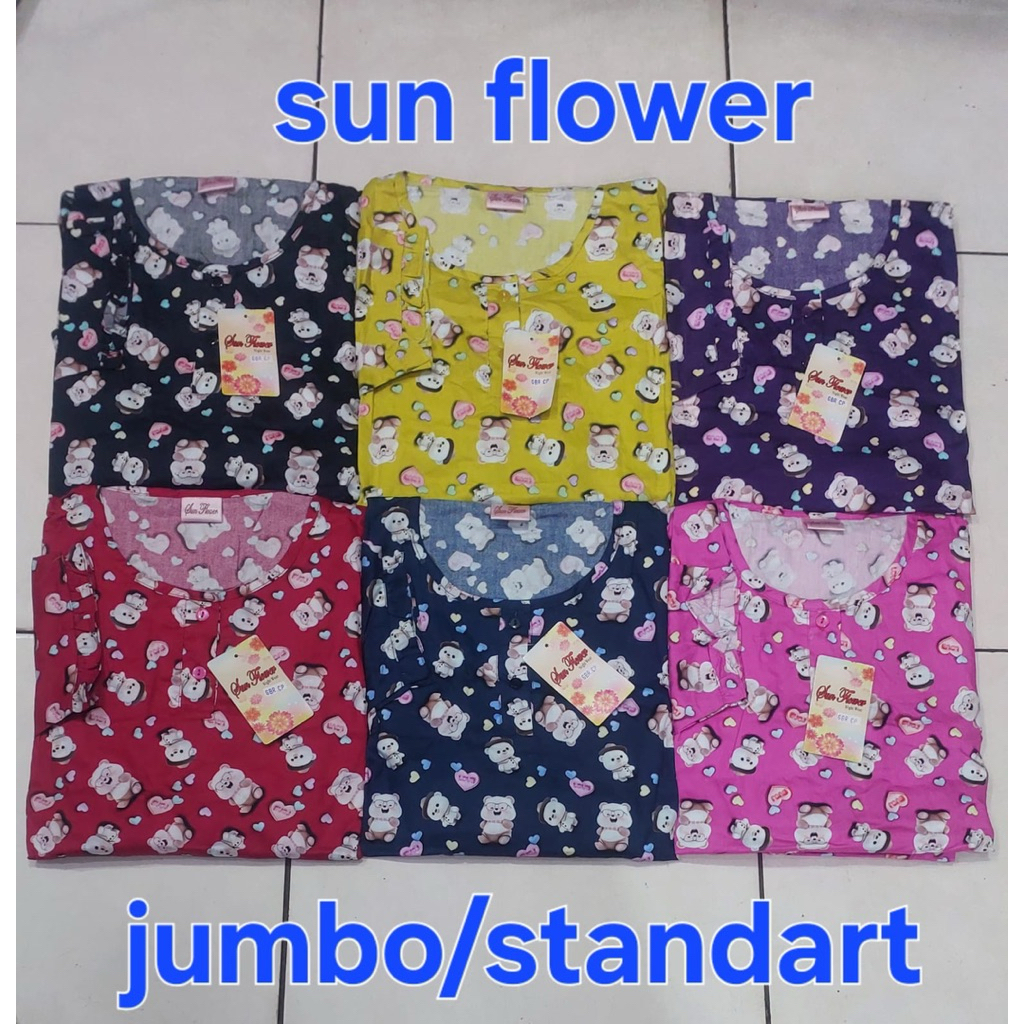 baju tidur  sunflower ld 110 tngn 3/4 celana panjang