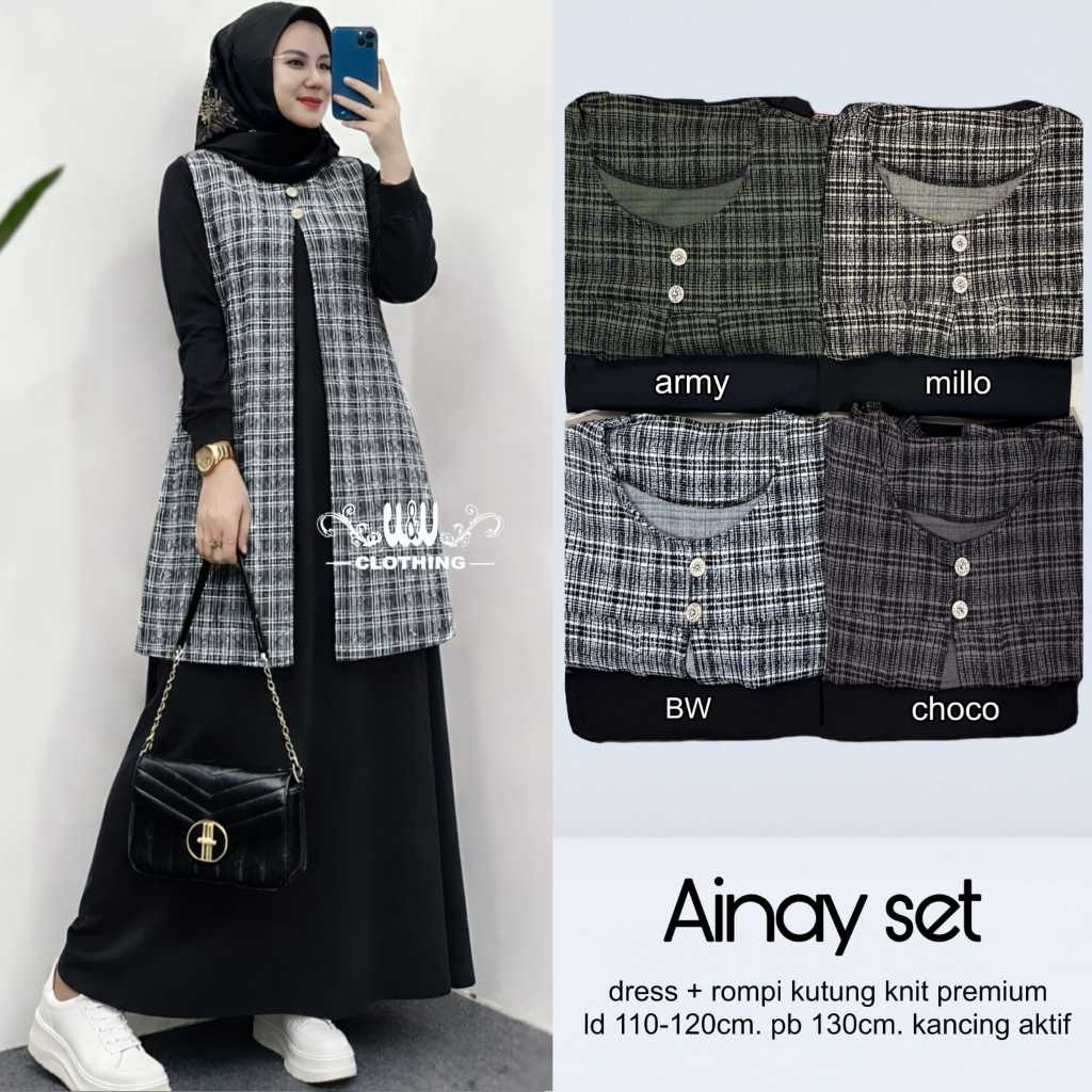 Setelan Muslim Wanita Motif Polos Banyak Warna Untuk Harian Formal Kasual Gamis Lebaran Wanita Terba