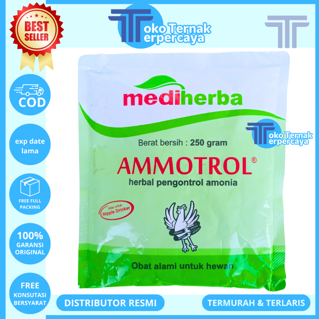 AMMOTROL 250 GRAM MEDION - Obat Herbal Penghilang Bau Kotoran Ayam Sapi Babi Semua Hewan