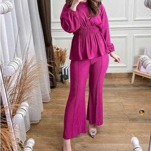 Marilyt Set Pleats Cutbray - Setelan Wanita Knit Import
