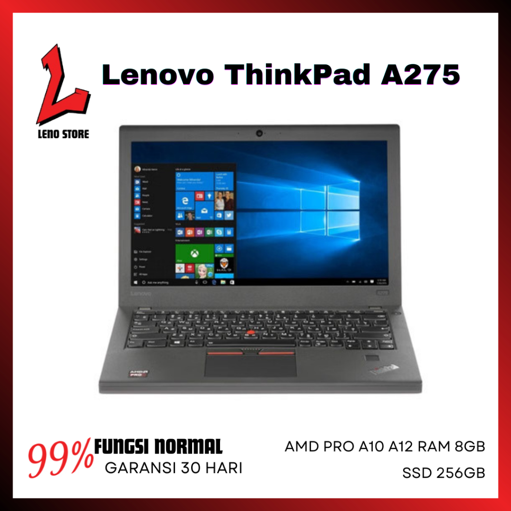 Laptop Lenovo ThinkPad A275 AMD PRO A10 A12 RAM 8GB SSD 256GB Laptop Kerja Second Seken Murah Bergar