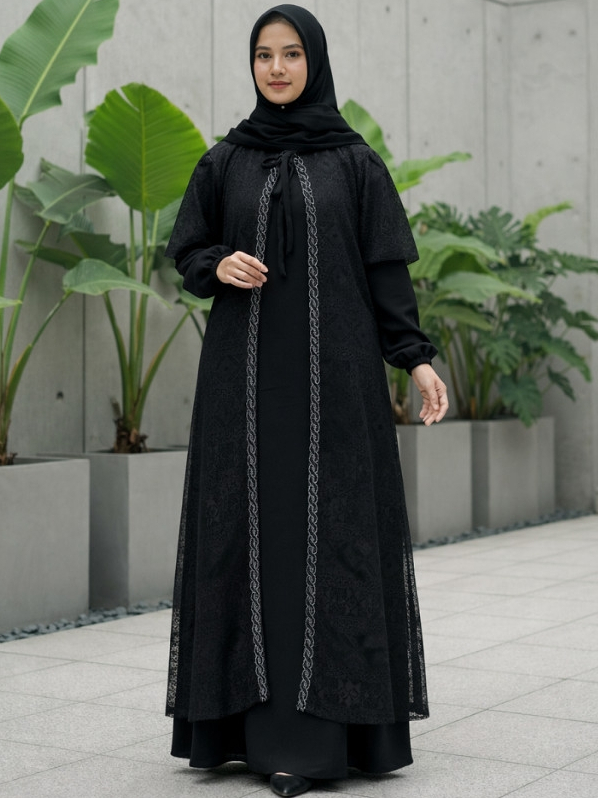 Azzahra Brokat | Long Dress Brokat Wanita Muslimah Terbaru