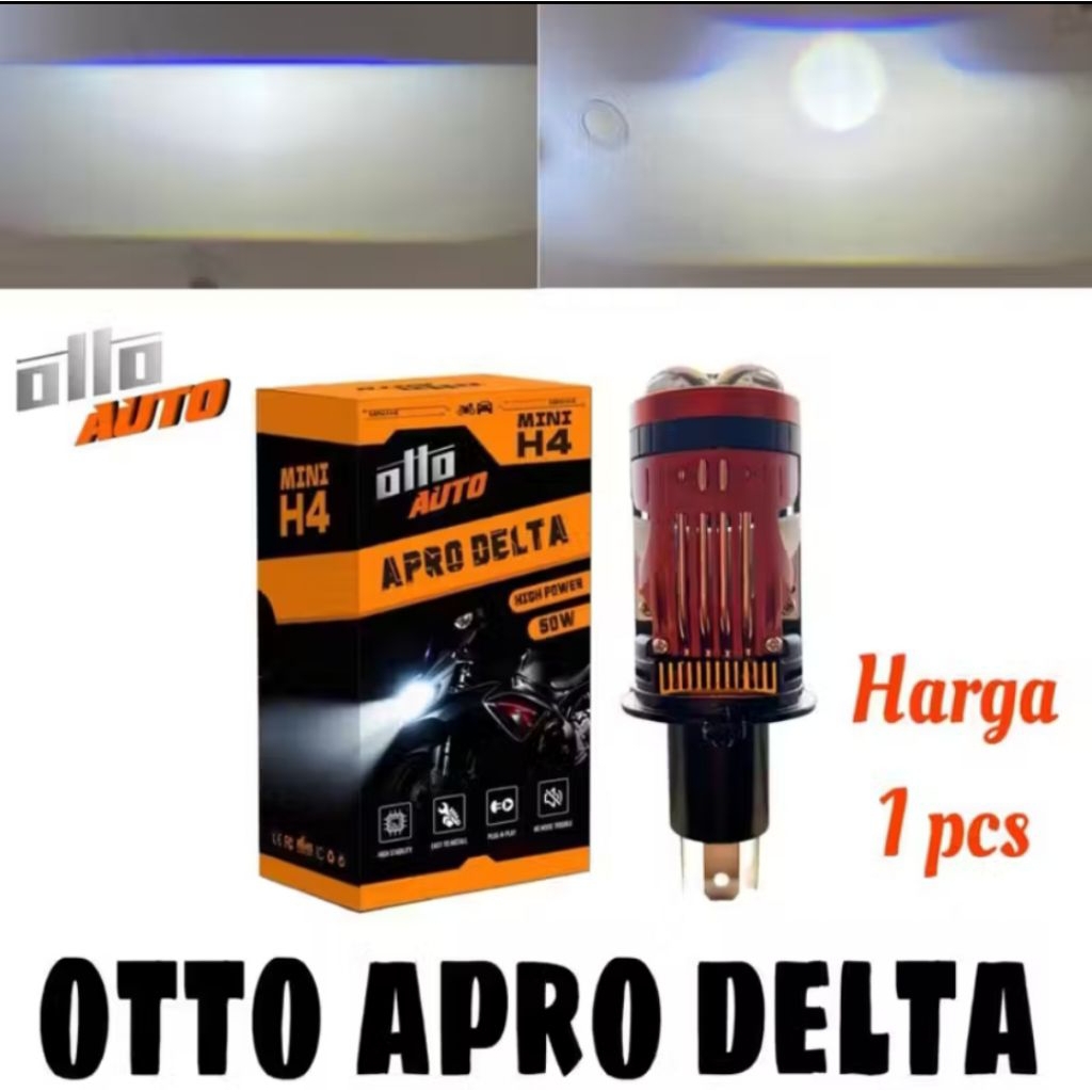 Lampu H4 OTTO Apro Delta Double Laser High Beam Selenoid + Devil