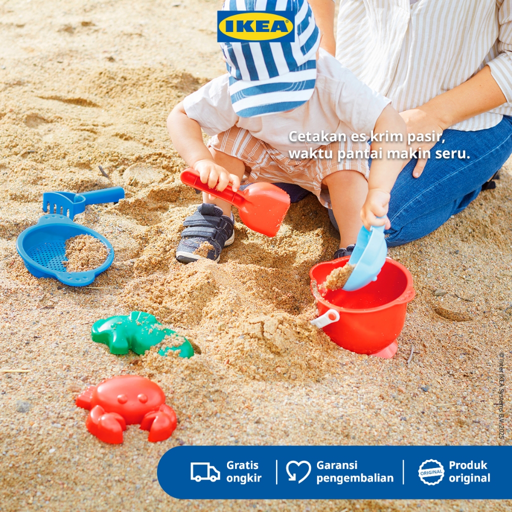 IKEA SANDIG Set Mainan Pasir Aneka Warna Isi 7pcs