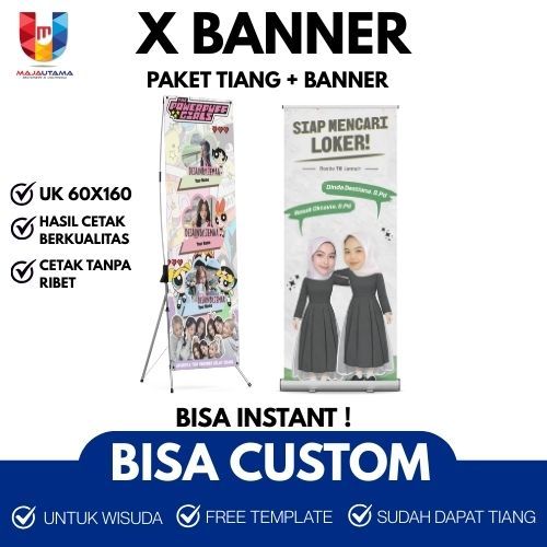 CETAK X-BANNER / STAND BANNER / STANDING BANNER MURAH / BANNER WISUDA / FREE DESIGN