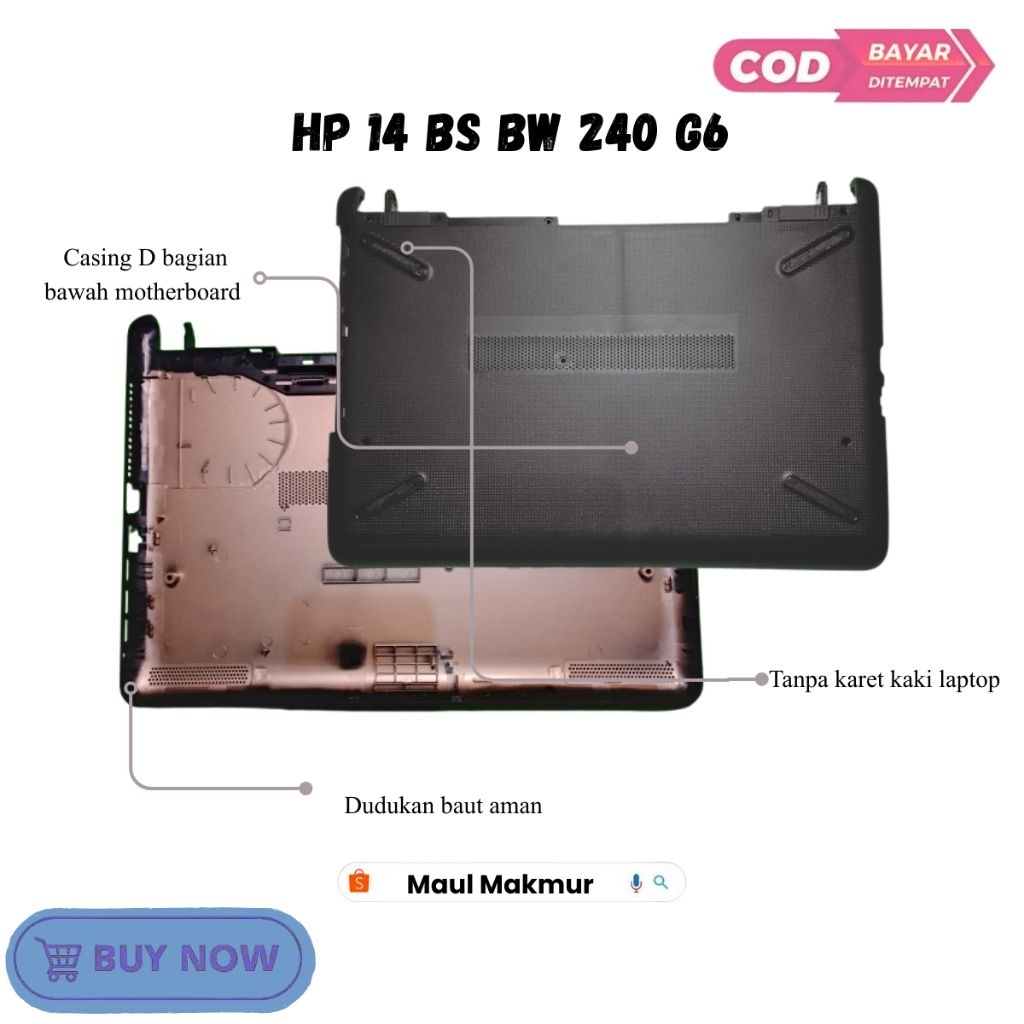 NEW Casing Bawah Laptop | Hp 14 BS BW G6-240 G6 240 | Case D Bagian Bawah Motherboard Laptop