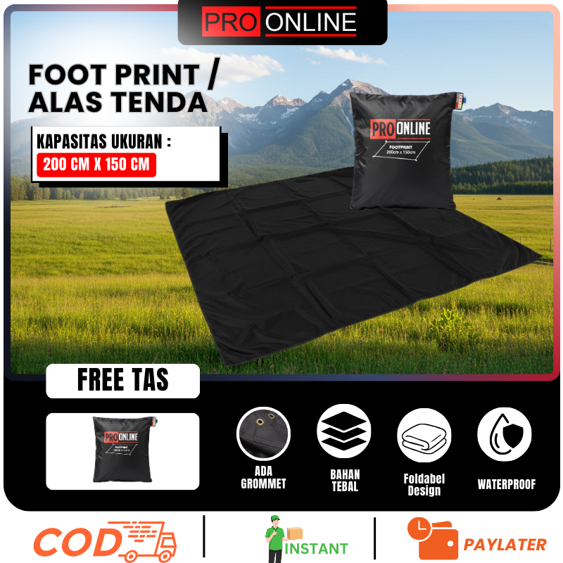 Footprint Alas Tenda Tikar Footprint Waterproof Terpal Pelindung Tenda Camping Outdoor