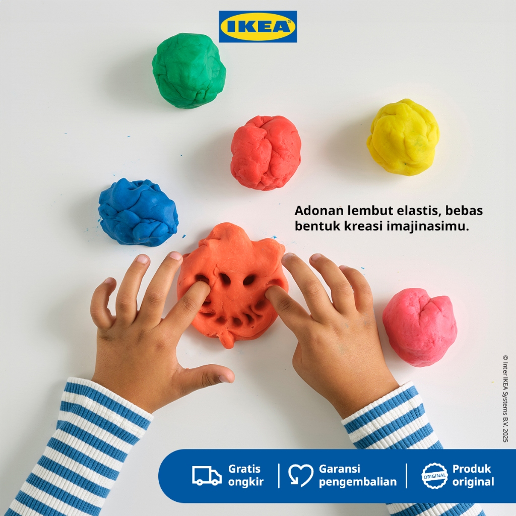 IKEA MALA Mainan Lilin / Tanah Liat / Clay Warna Campuran Isi 6pcs