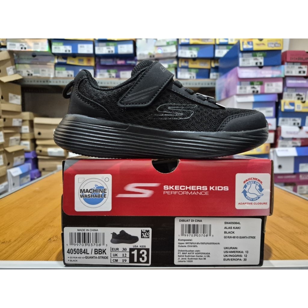 New Limitied Sepatu Sekolah Anak Skechers Go Run 400 V2 Kids Shoes Unisex 405084L/BBK Original BNIB