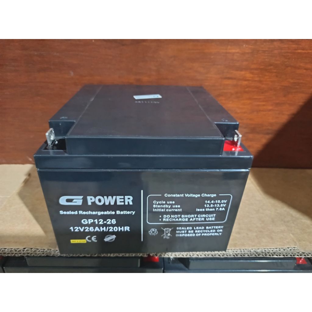 battery vrla merk Gpower 12v26ah suport PLTS, PJU, beckup ups best perfomance