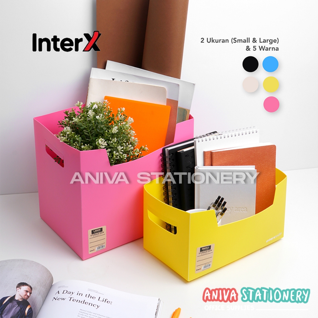 InterX Folder Storage Box Macarons Kotak Arsip Dokumen Organizer Serbaguna Plastik Tebal Kantor Ruma