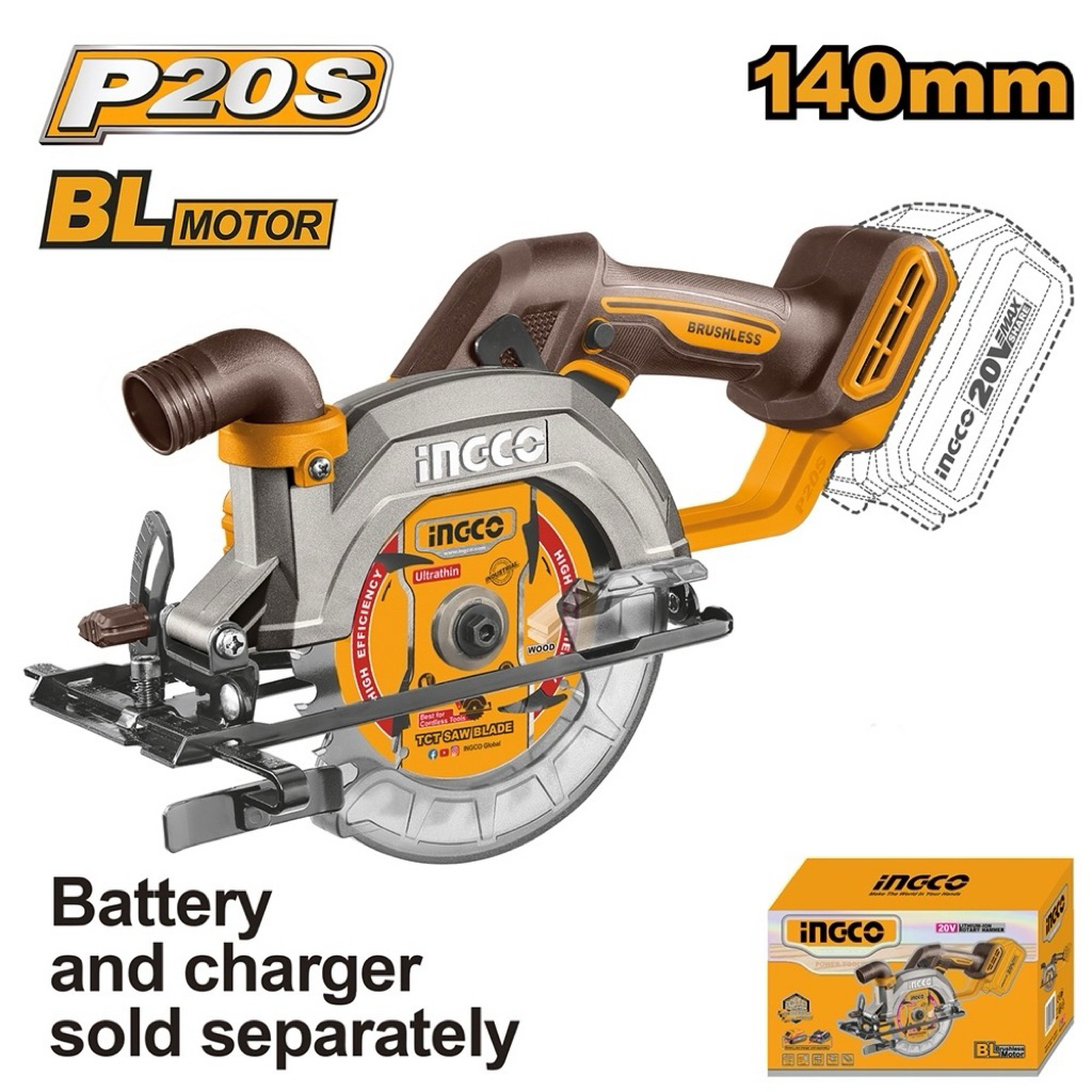 CSLI1402 CORDLESS BATERAI CIRCULAR SAW MINI 5" 20V UNIT INGCO Circular Saw Cordless Brushless