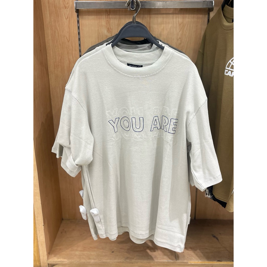 22490 BEIGE OVERSIZED TEXTURE TEE KAOS PRIA