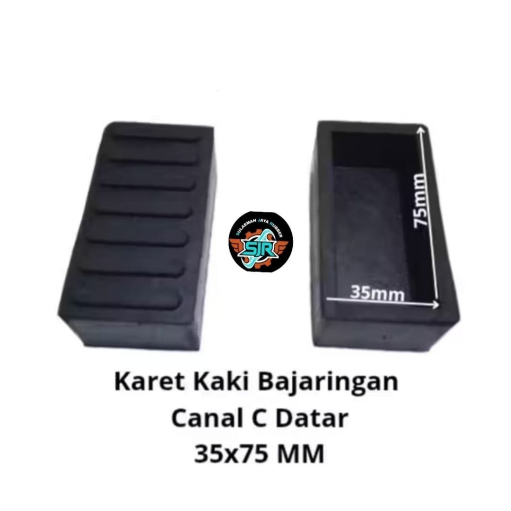 karet kaki tangga baja ringan kanal C ukuran 35×75, model datar