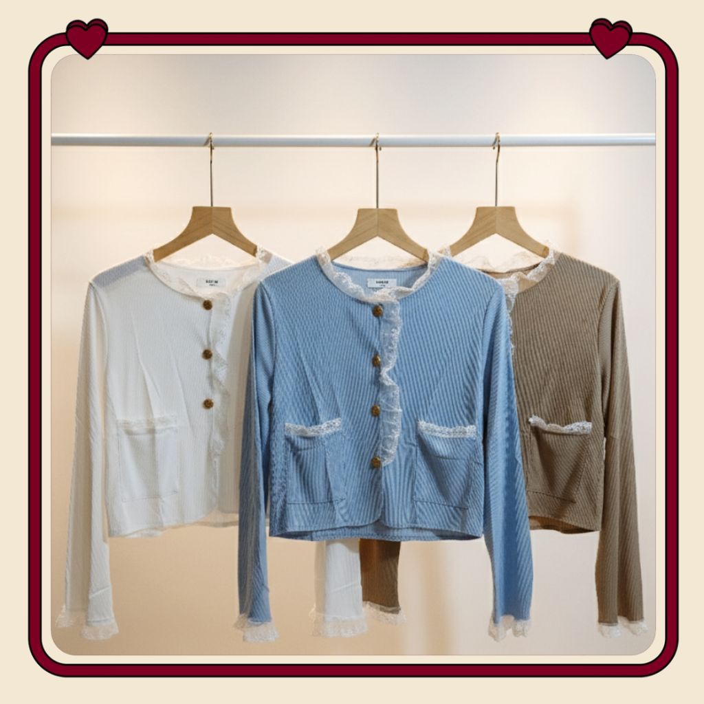 BLOUSE RENDA/BLOUSE CROP/CARDIGAN RENDA