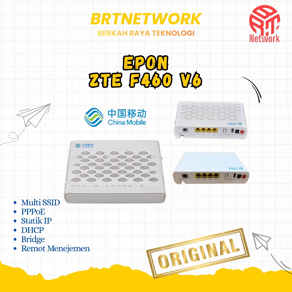 ZTE F460 V6 ONU Epon Non Adaptor - Garansi