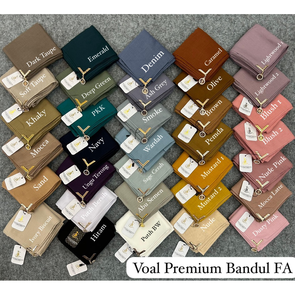 Voal Premium Exclusive Logo Bandul Juntai // Jilbab Polos Segi Empat BestSeller // Termurah // Terba