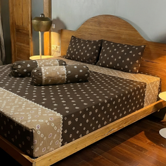 Sprei Batik Set 120x200 160x200 180x200 200x200 Tinggi 20 30 Cm Anti Geser Jumputan