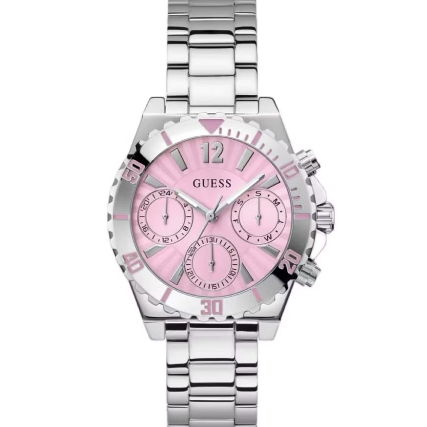 Jam Tangan Wanita GUESS Dial Pink Chronograph Original