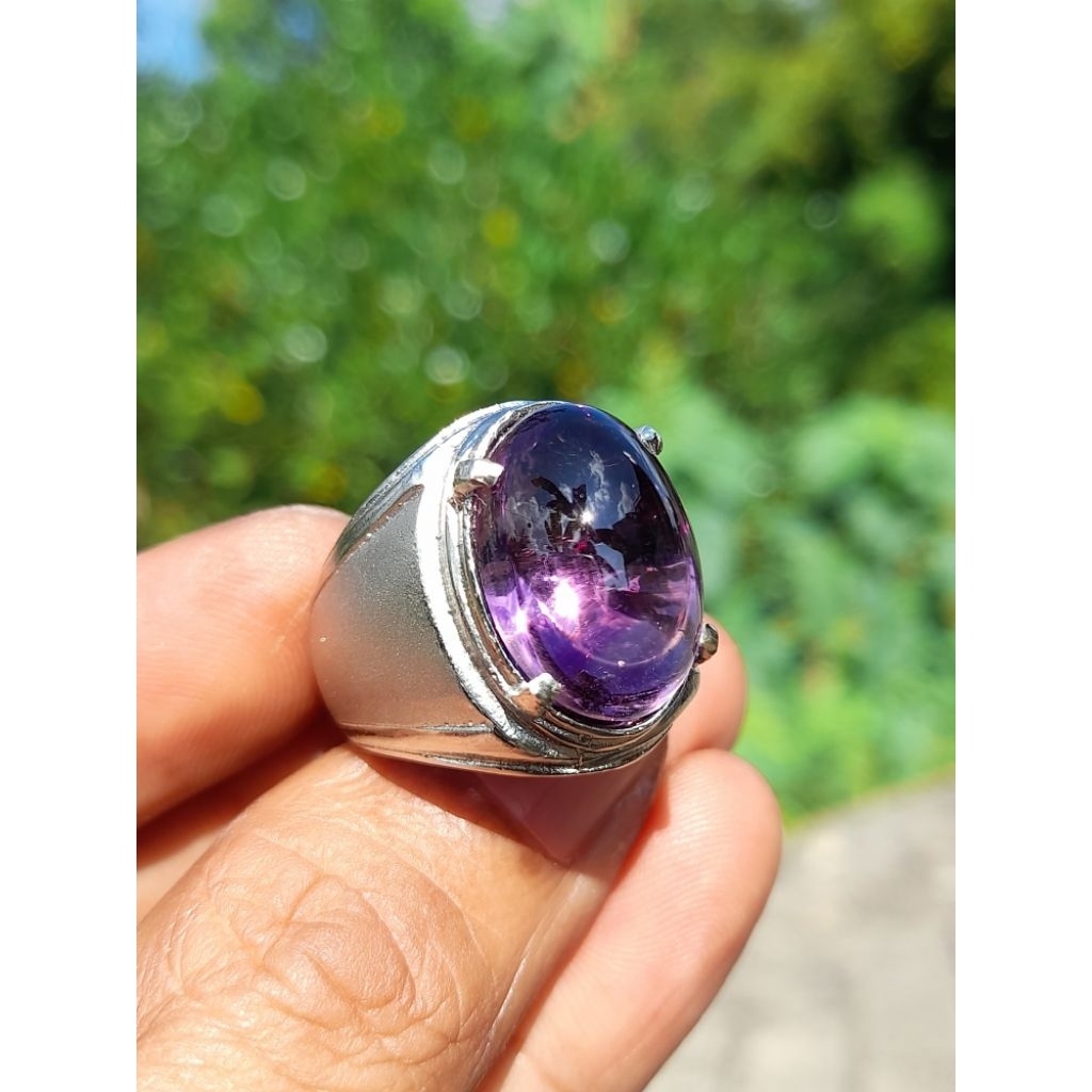 cincin cowo kecubung ungu kalimantan natural