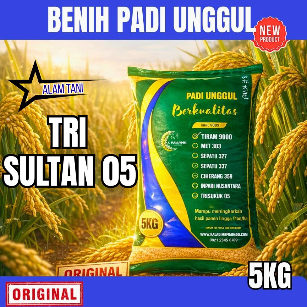 BENIH PADI TRI SULTAN 05 KEMASAN 5 kg BENIH PADI SUPER GENJAH ORIGINAL