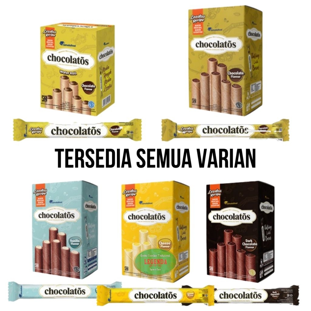 CHOCOLATOS Wafer Roll Long - 24 Pcs Halal