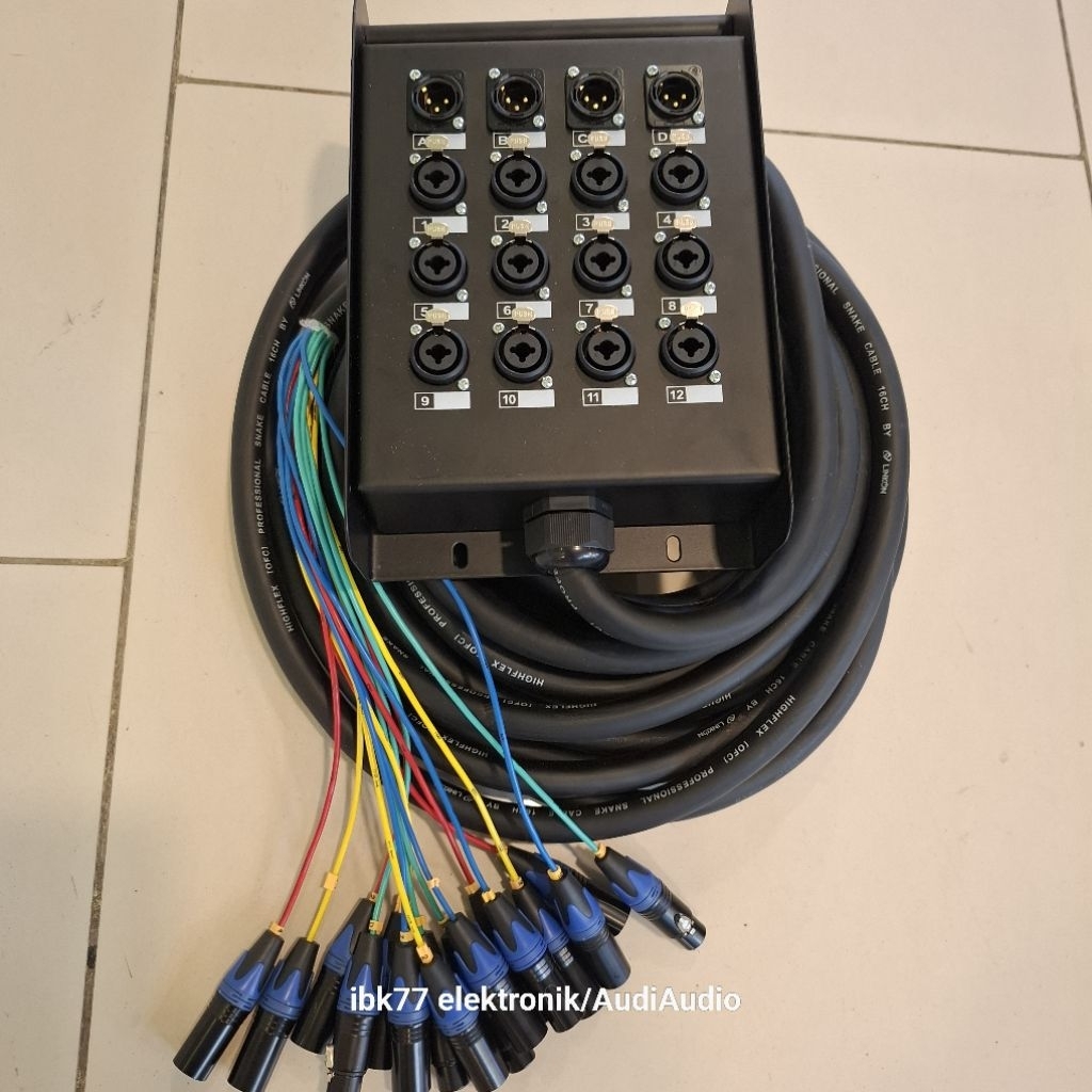 Snake Kabel 16ch Sasis Combo/ 12combo 4out/Stage Box kwalitas Tebal - 50Meter
