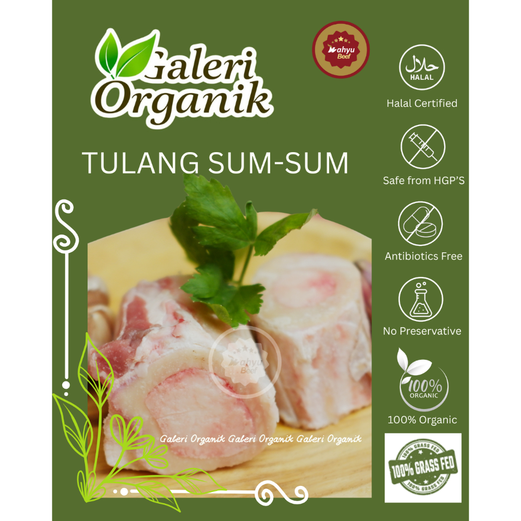 {Wahyu Beef} Lokal Organik Grassfed Tulang Sumsum 1 Kg - Bone Marrow - Daging Sapi Grassfed Organik 