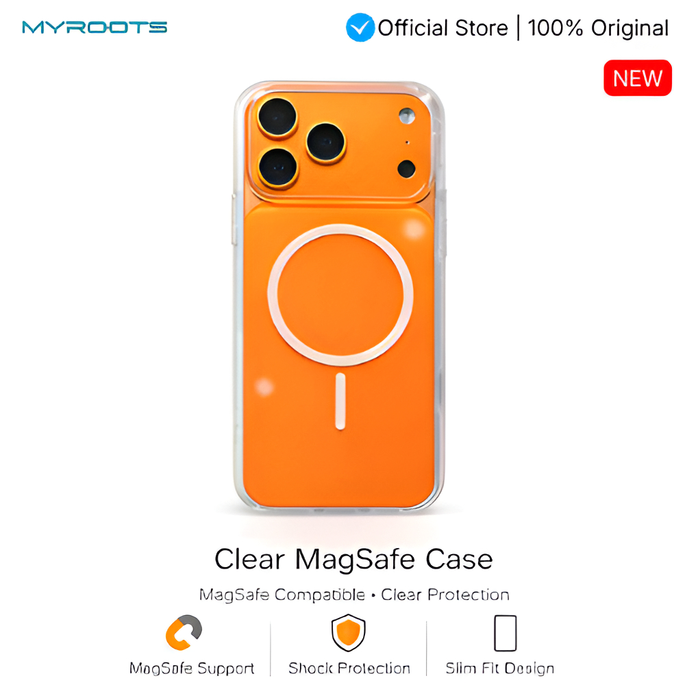Myroots Clear Armor Case Untuk iPhone 17 Pro Max Series Casing MagSafe Anti Shock & Anti Yellow Tran