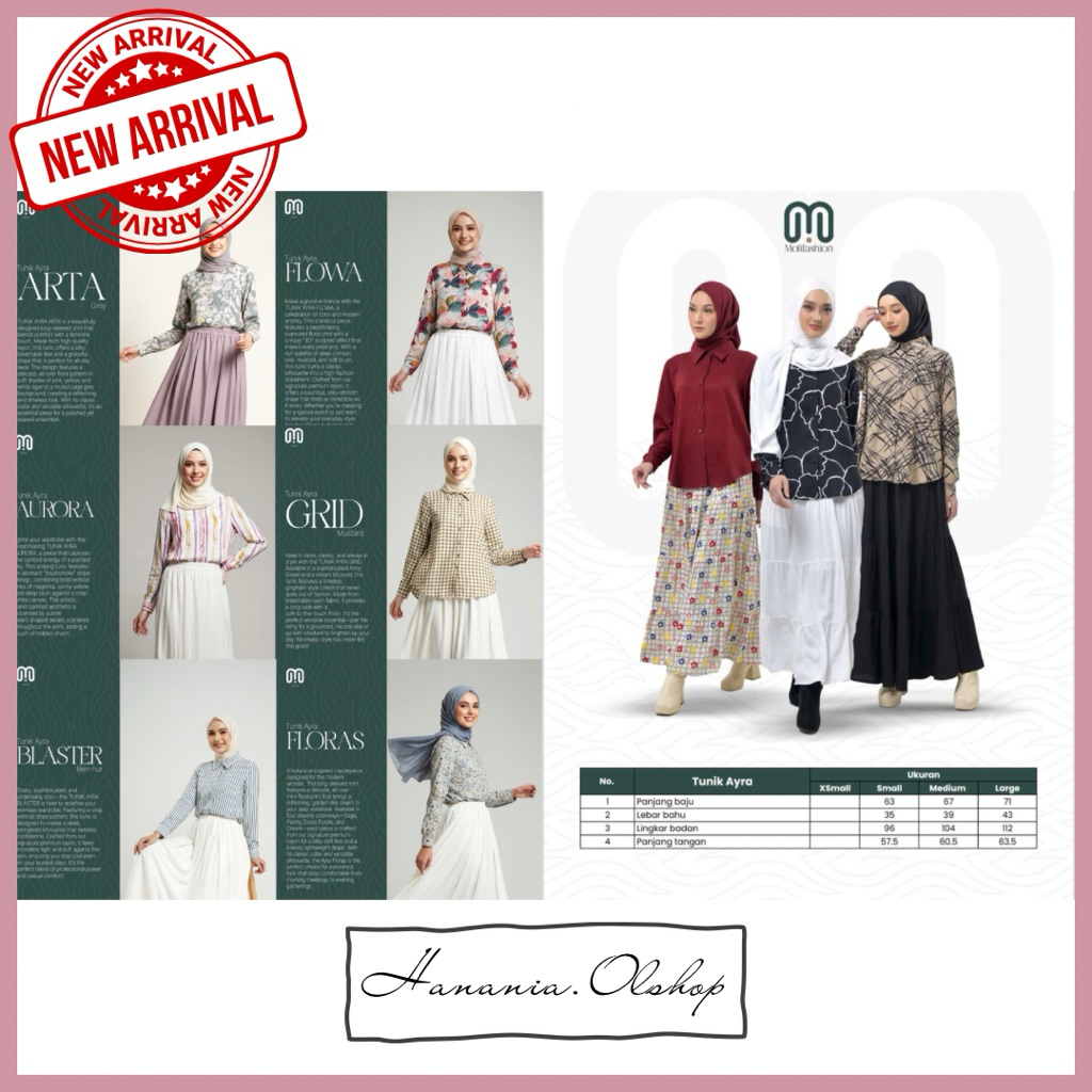 DISKON RABBANI - NEW ARRIVAL Tunik Ayra Mot x Rabbani | Tunik Rabbani | Tunik Dewasa | Atasan Wanita