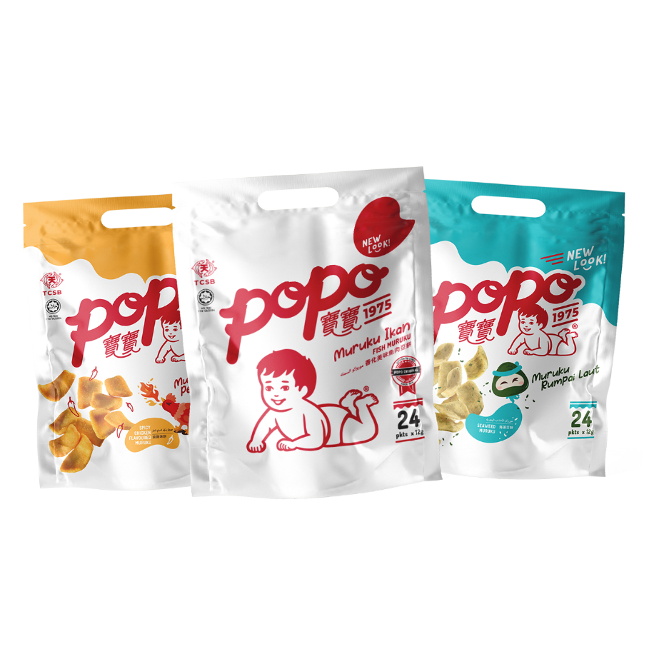Popo Snack Muruku Ikan 24x12gr Rasa Original Pedas Manis Ayam Rumput Laut Sotong Camilan Asin Origin