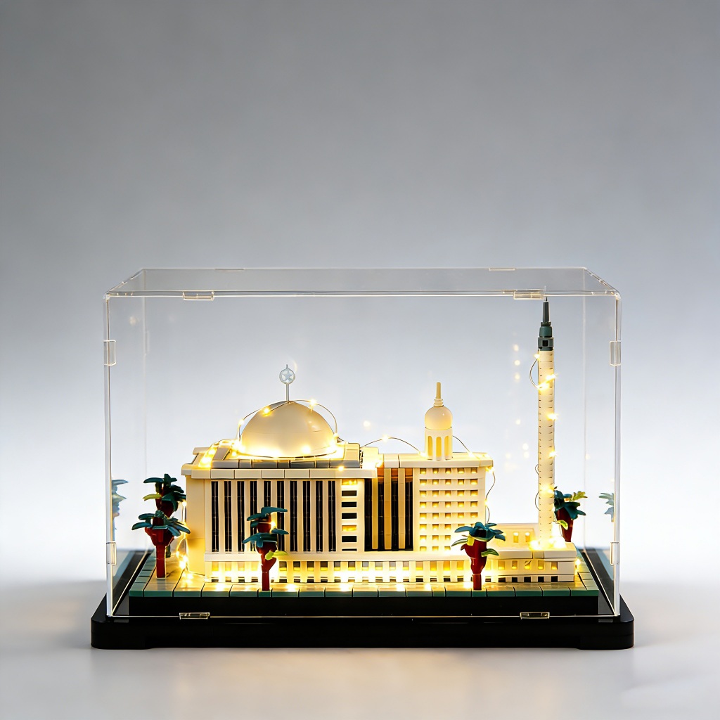 Kit Miniatur Masjid Istiqlal Jakarta - Mainan Edukasi Blok Nano 3D dengan Lampu LED & Musik, Dilengk