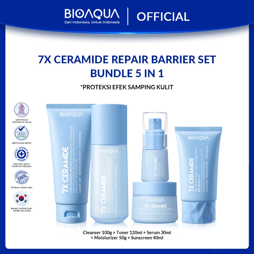 BIOAQUA 7X Ceramide Repair Barrier Sunscreen Sunblock Wajah Skincare With Moisturizer Cream / Hydrat