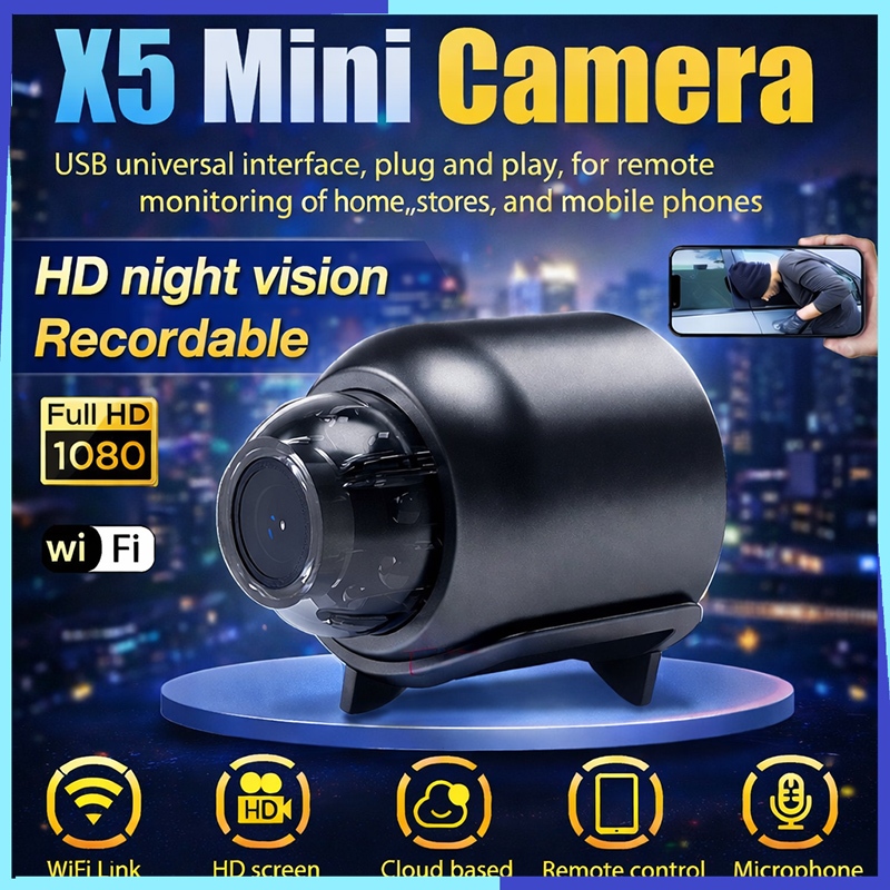 [COD] X5 Kamera CCTV Mini WiFi 1080P Tanpa Kabel Pantau Jarak Jauh Lewat HP Kamera Kecil