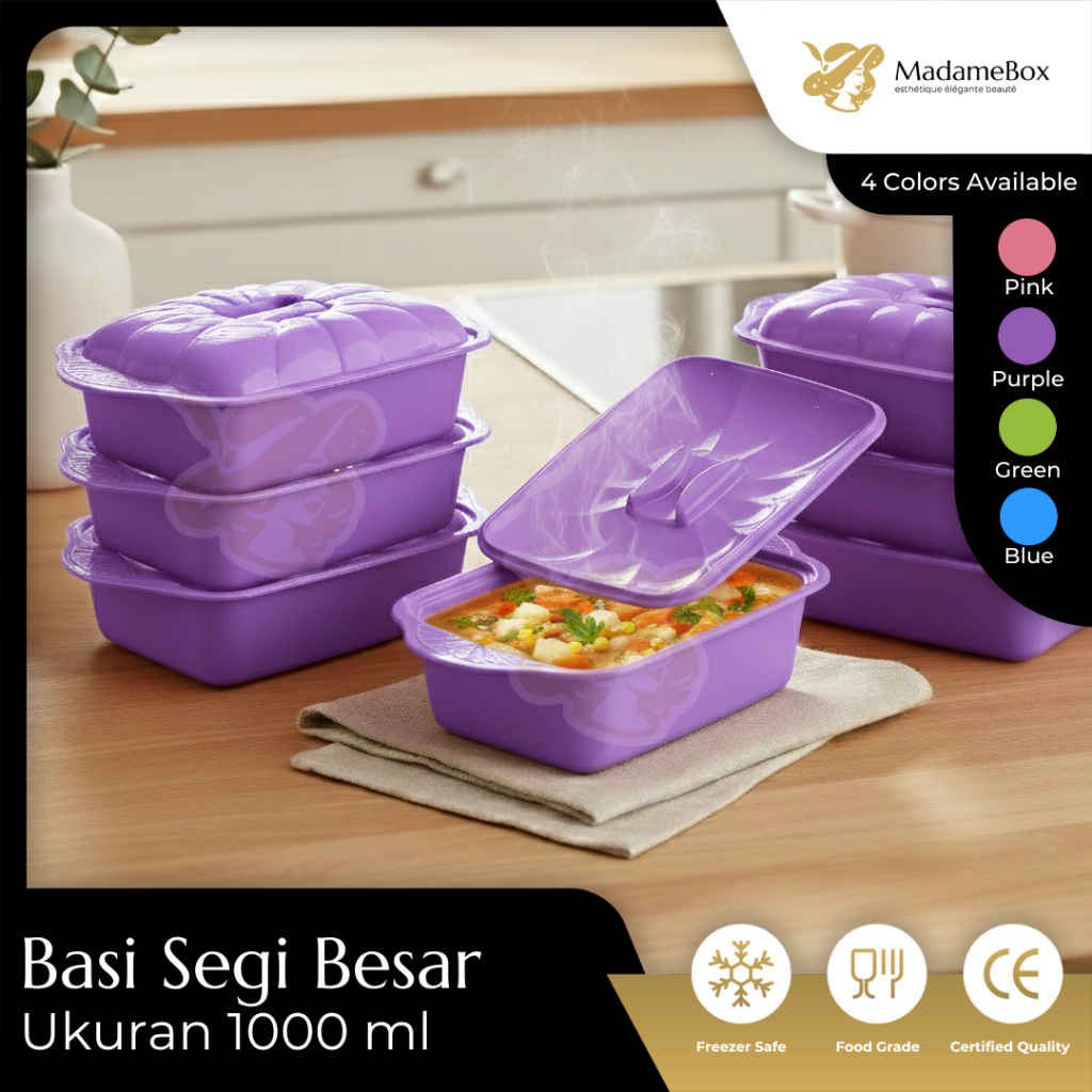 Prasmanan set  Basi Sedang set Prasmanan Plastik Segi BPA Free Food Grade Wadah Prasmanan Tahan Pana