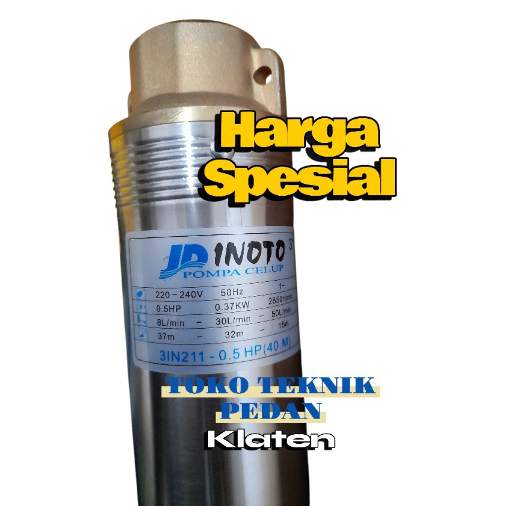 Submersible Pump Inoto 0.5HP 1/2HP 0,5HP + Control Box Pompa Satelit Inoto 3" 3in 3 in Pompa Celup I