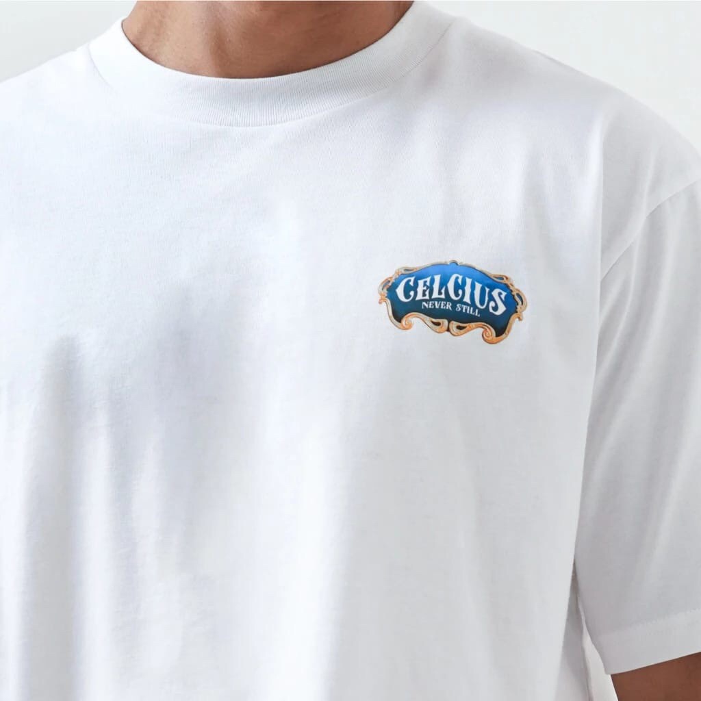 Kaos Distro Celcius Putih Pria Lengan Pendek