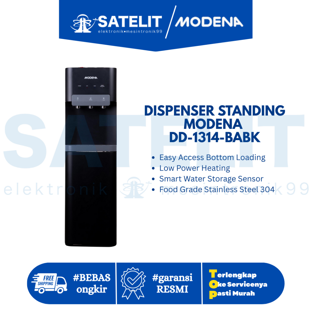 Dispenser Standing MODENA DD-1314-BABK | Panas & Dingin, Elegan & Higienis