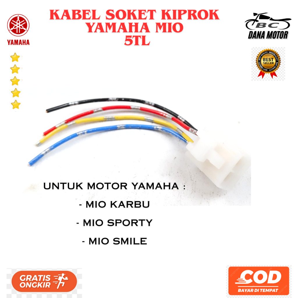 Soket Kiprok Mio Ori / Kabel Socket Kiprok Yamaha Mio Sporty Original Premium - 5TL-H1960-00