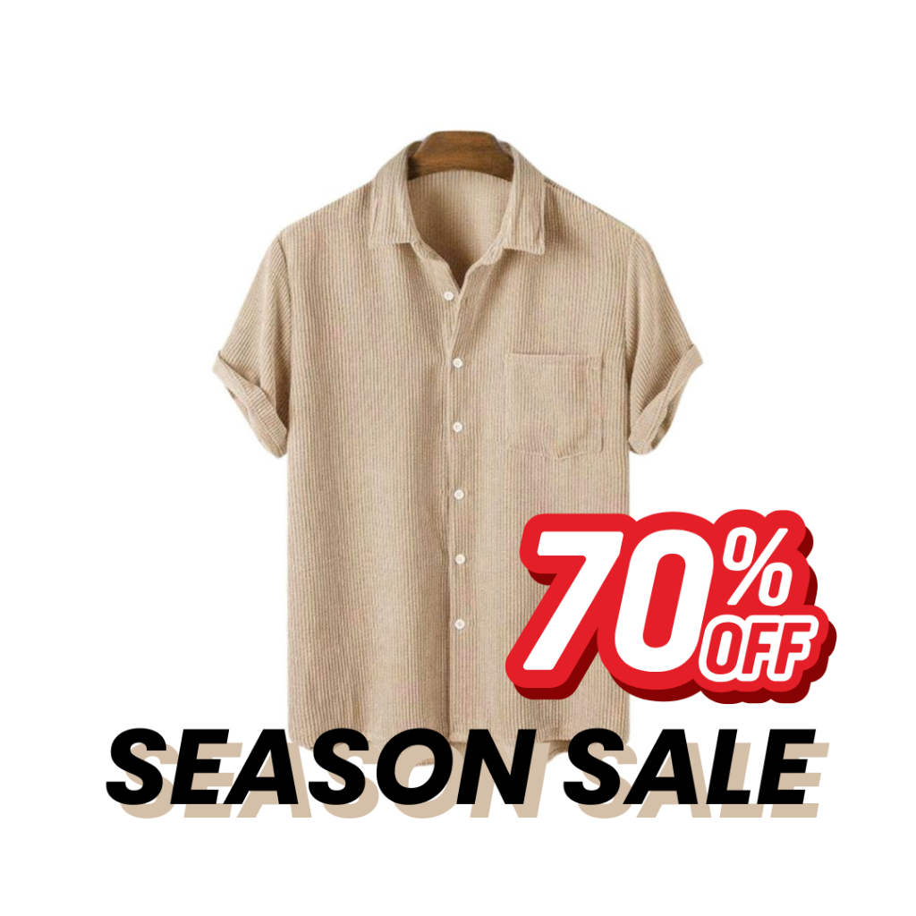 Kemeja Lengan Pendek Corduroy
