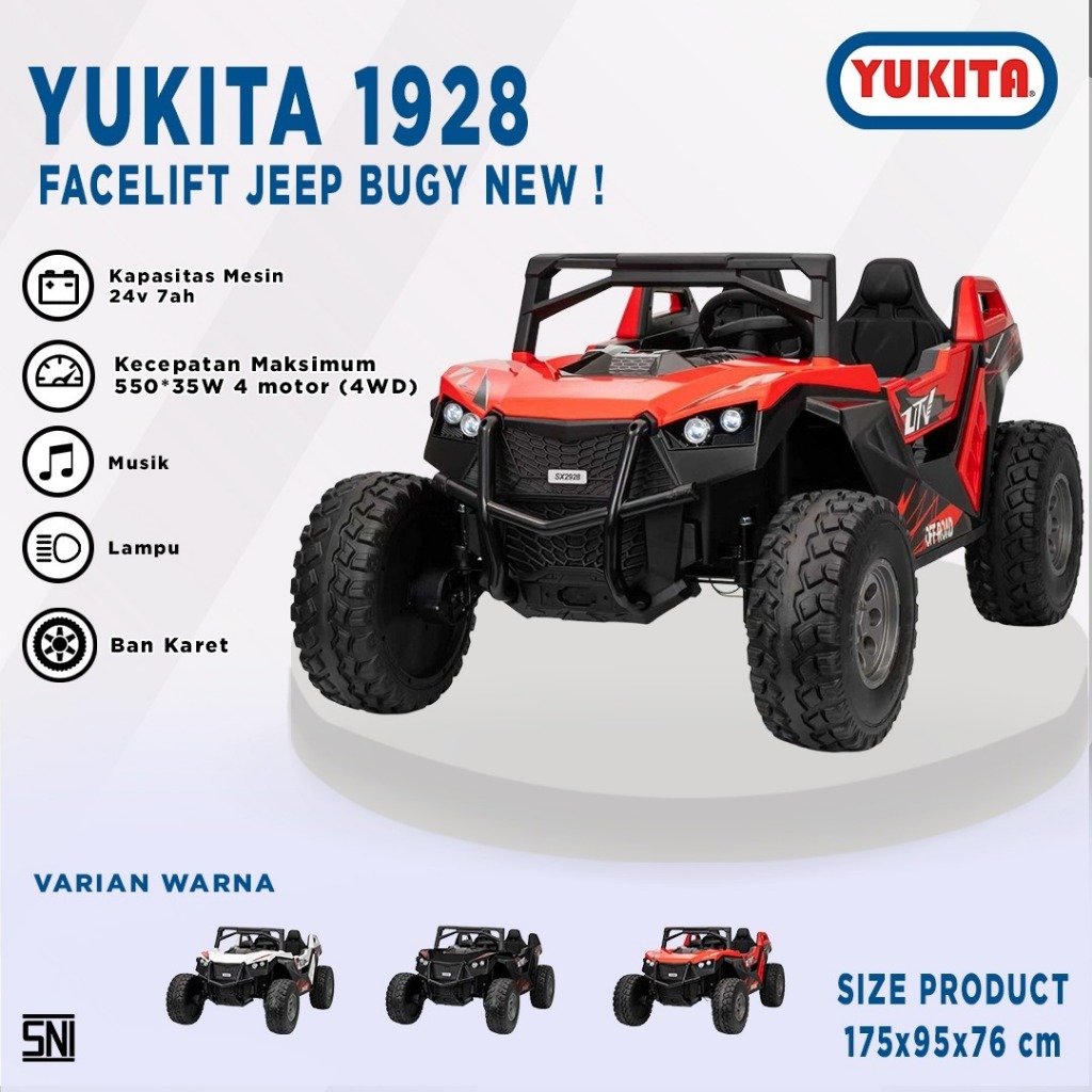 Mobil Aki Mainan Anak Buggy Off Road KYZ-02  Yukita 1928 24 Volt Jumbo Size