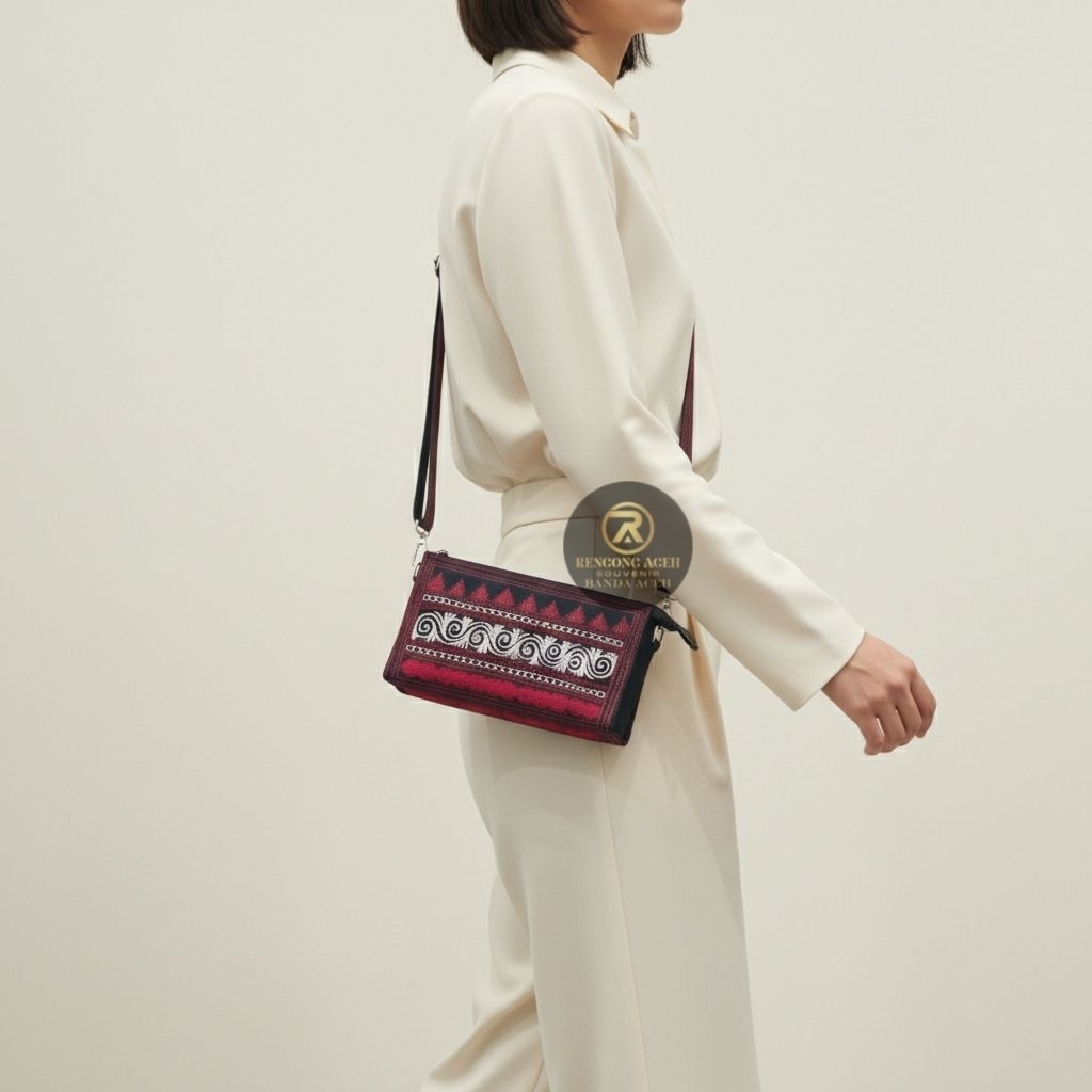 Dompet/Tas Selempang Wanita Motif Modern Aceh
