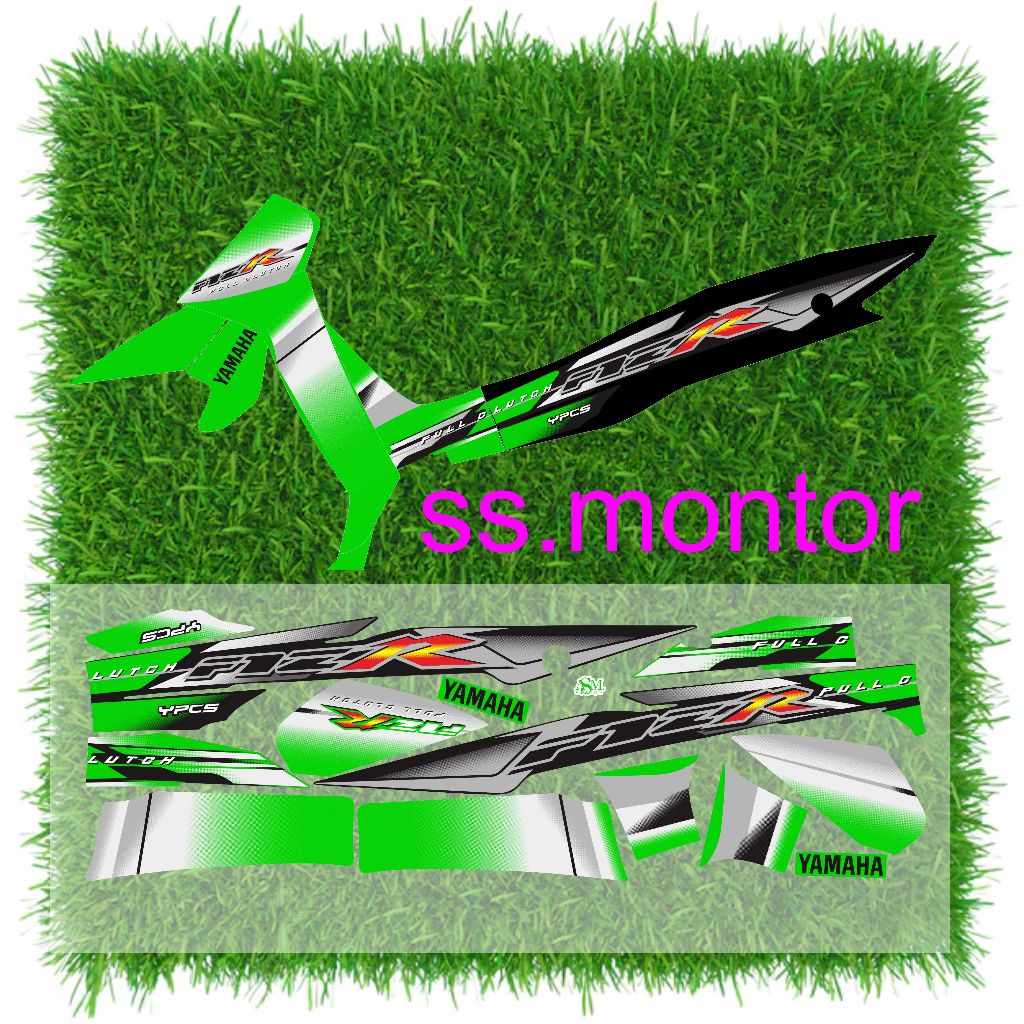 striping stiker fizr 2003 custom hitam hijau