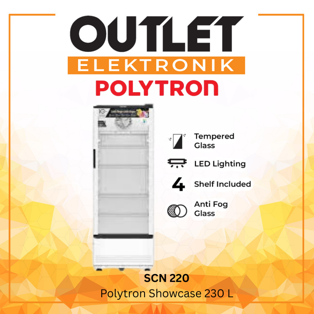Polytron Showcase 230L SCN 220 / SCN220 / SCN-220 Fastcool - LED Lighting - Energy Saving 230 Liter