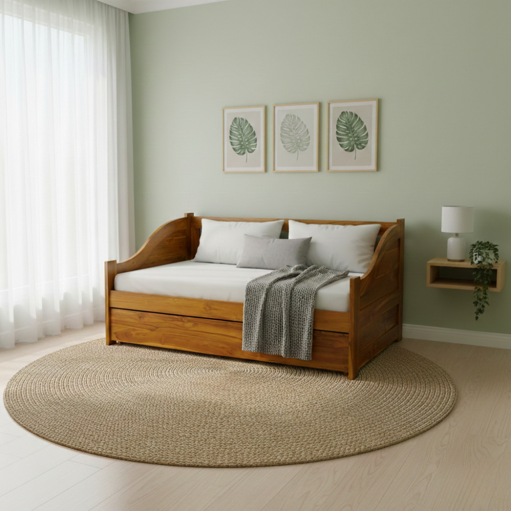 Dipan Bale-Bale Tempat Tidur Santai Sorong Kayu Jati