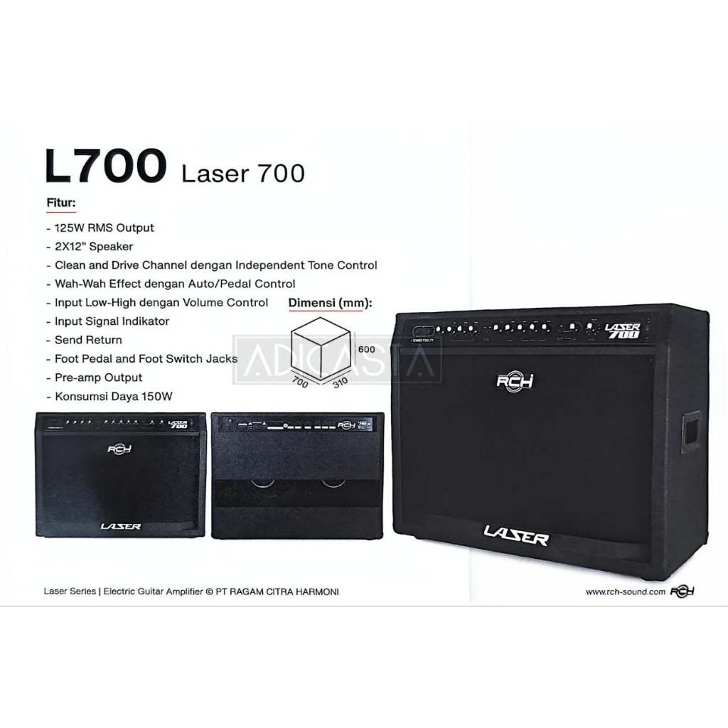 Ampli Gitar Elektrik RCH L700 Laser 700 Original
