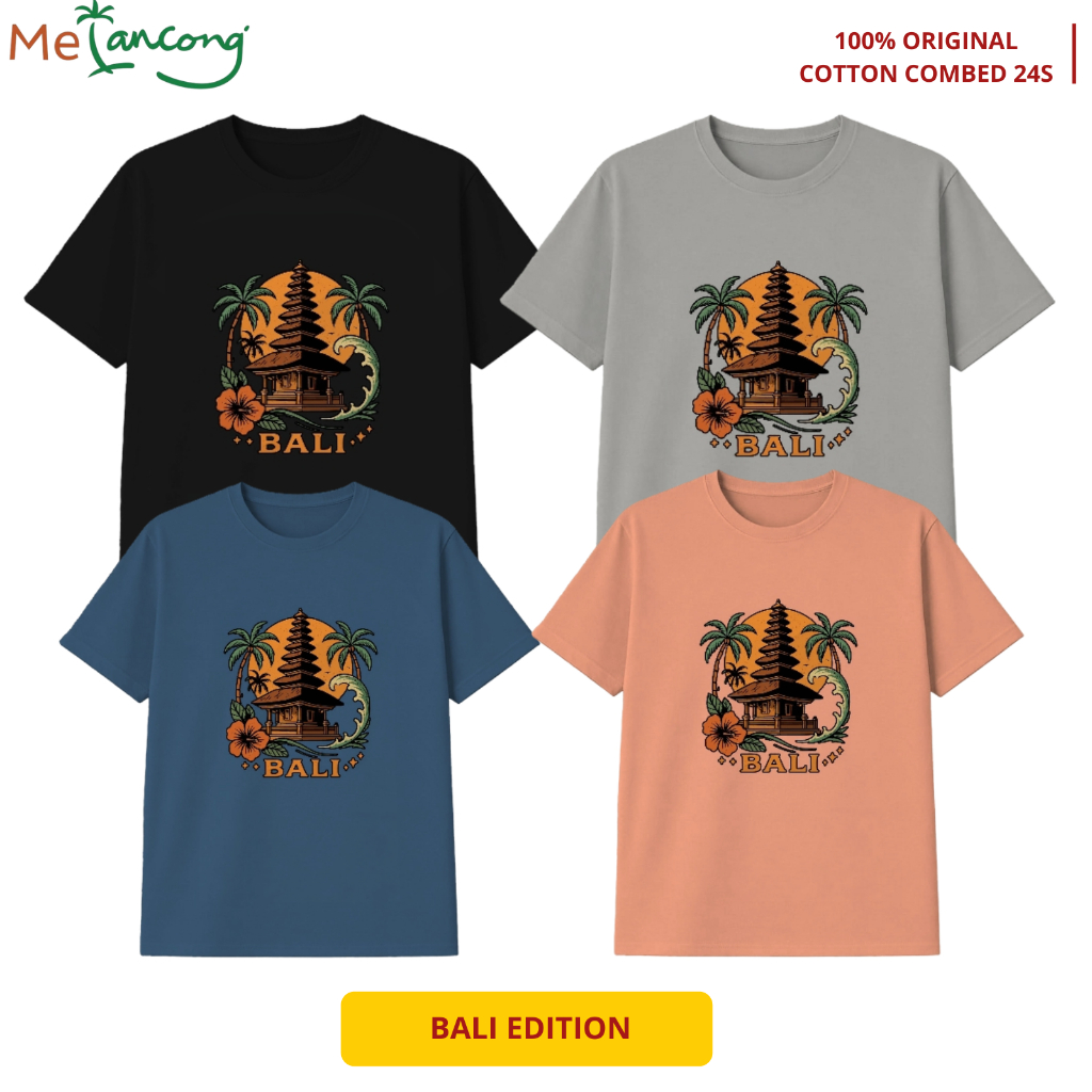 T-shirt Kaos Lengan Pendek Baju Pria Wanita Combed Cowok High Kain Bali KSBL046