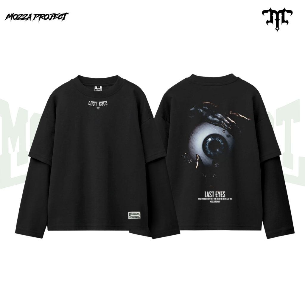 Mozzaproject Oversized Double Layer Long Sleeve T-Shirt Last Eyes